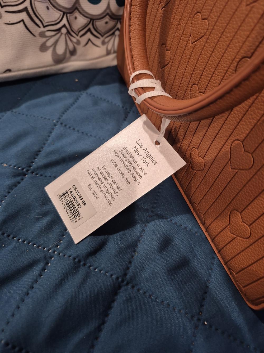 Alyssa Tan Heart-Embossed Structured Satchel - Picture 5 of 9